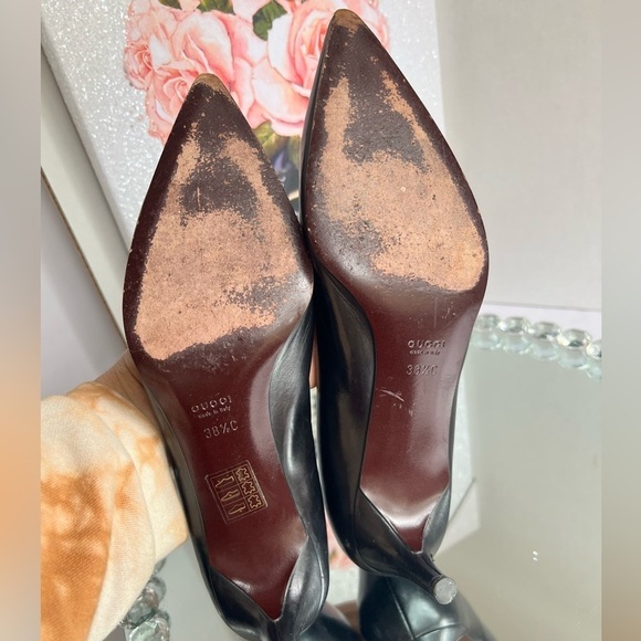 GUCCI  Black Leather Classic Pump 1012555  Size 38.5 C Made in Italy - Picture 6 of 13